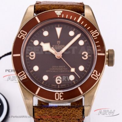ZF Factory Tudor Heritage Black Bay Bronze 43mm Swiss 2824 Watch - PVD Case Chocolate Dial